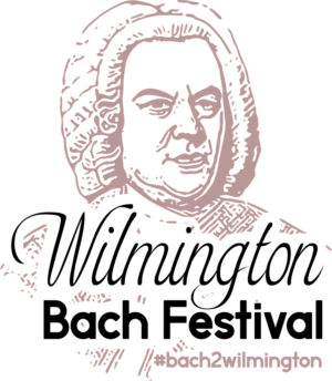 A picture of Bach with the words, "Wilmington Bach Festival".